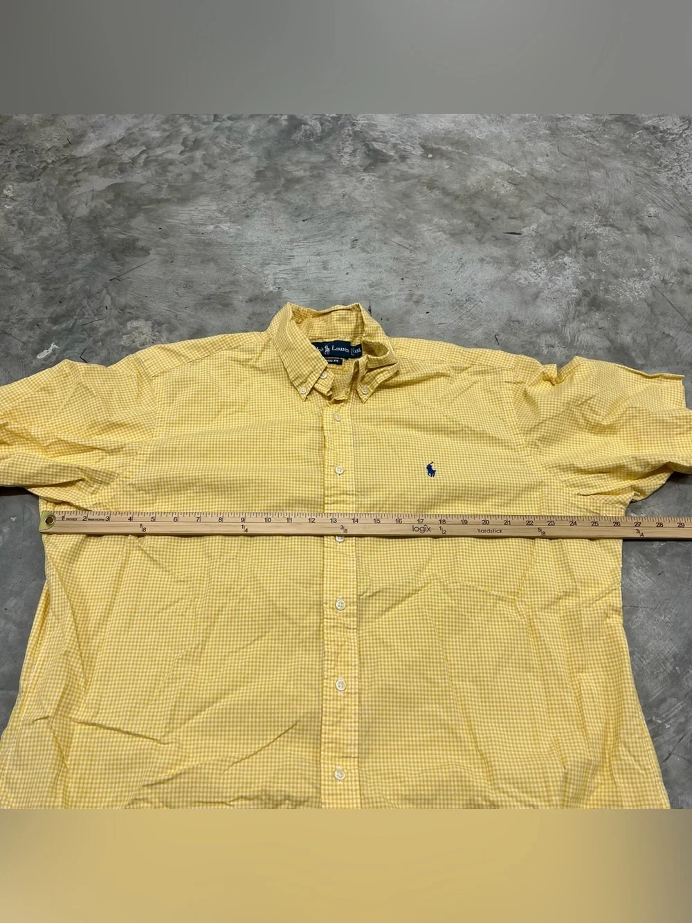 Ralph Lauren Men’s Button Up Shirt Short Sleeve Size XXL Yellow Plaid